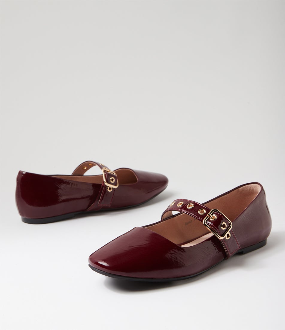 Bianca Red Patent Leather Ballet Flats