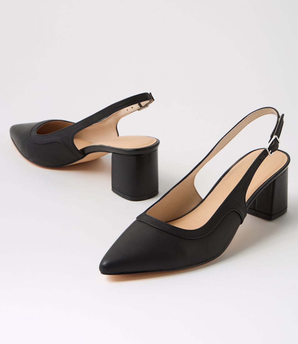 Patricia Black Leather Pump Heels