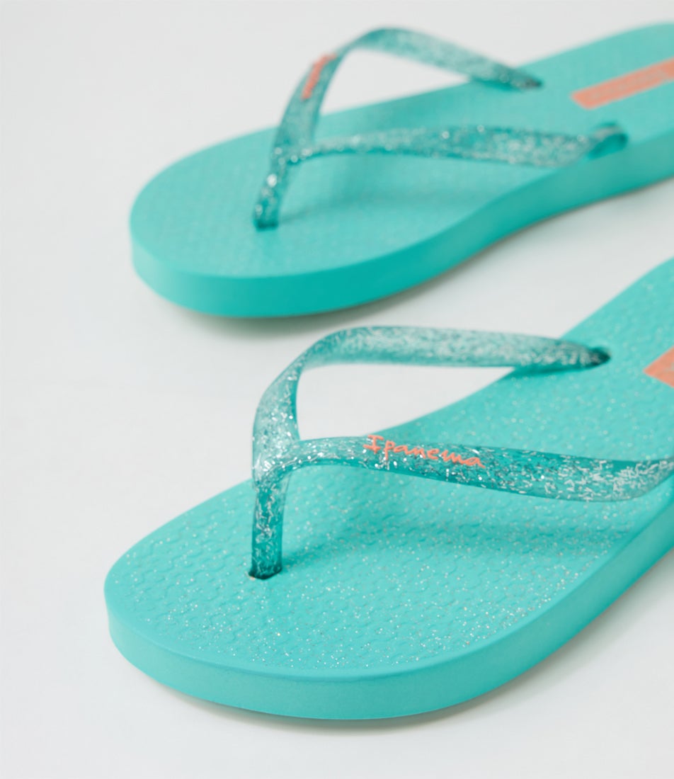 Glitter Junior Blue Glitter Rubber Thongs