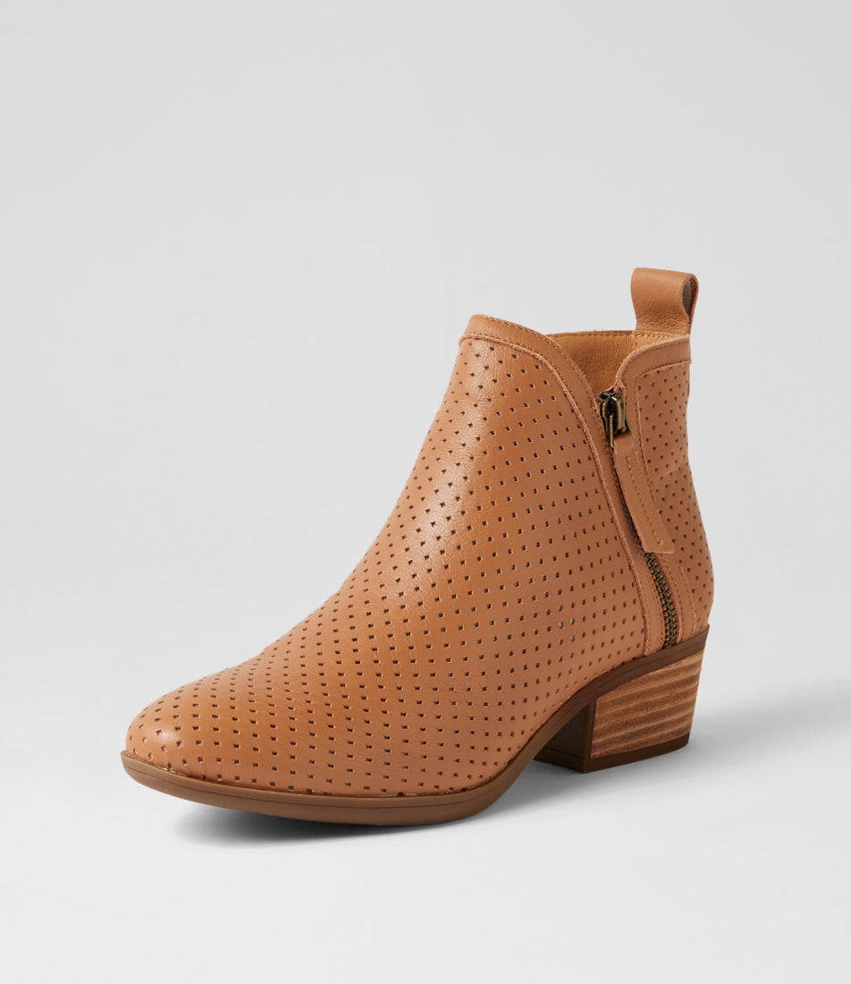 Zapa Dark Tan Leather Ankle Boots