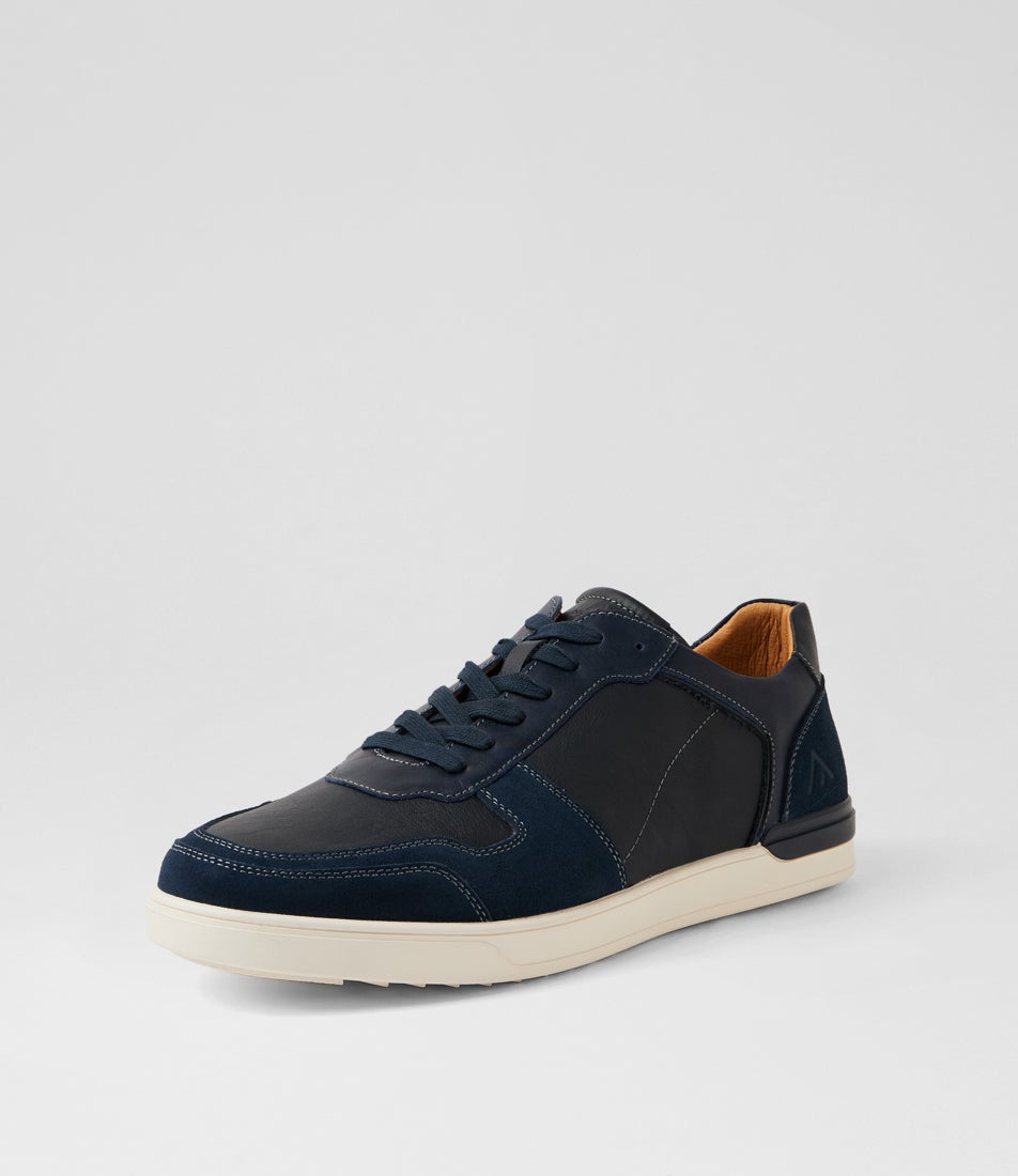 Ascot Navy Leather Sneakers Ascot Navy Leather Sneakers