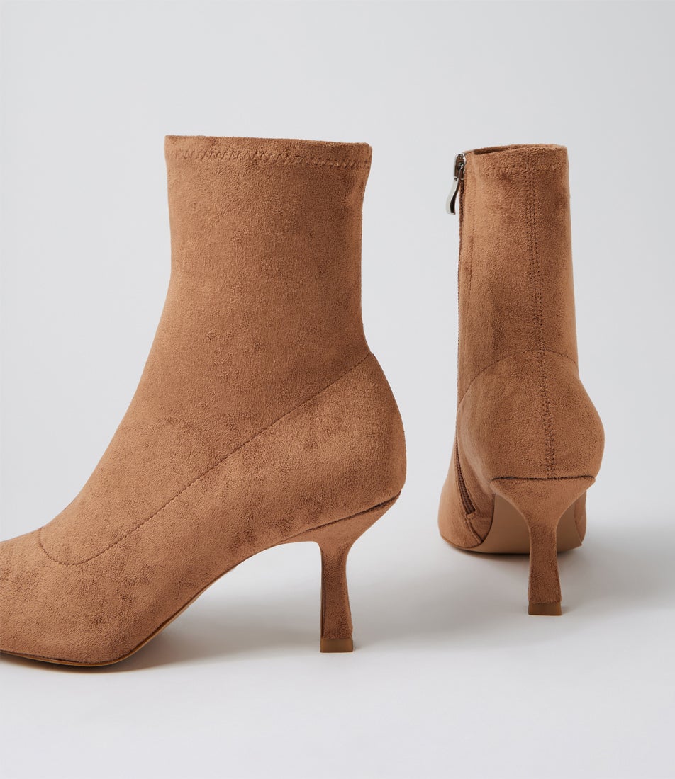 Audry Chamoisee Stretch Microsuede Ankle Boots