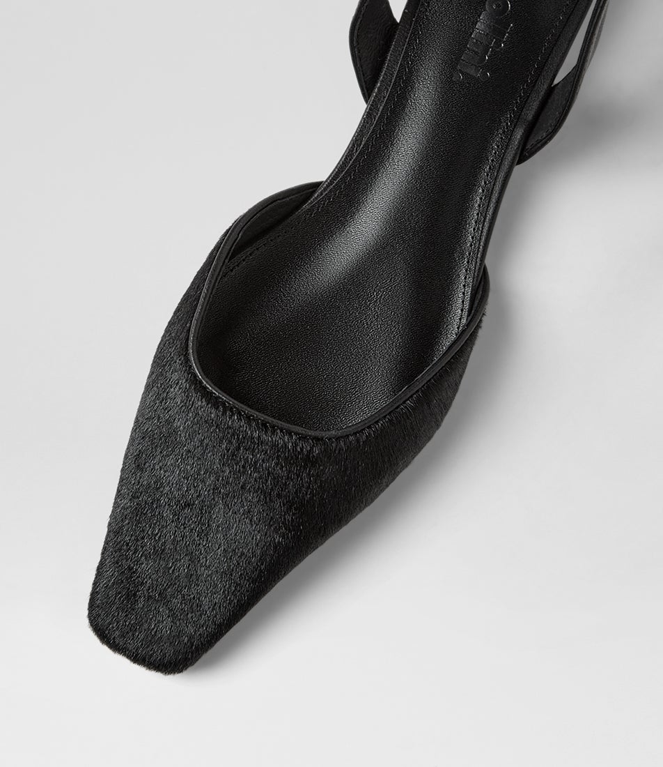Oolee Black Pony Flat Shoes