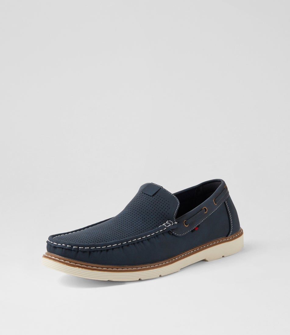 Bertrand Navy Flat Shoes