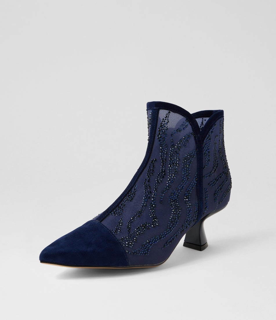 Langso Navy Mix Ankle Boots Langso Navy Mix Ankle Boots