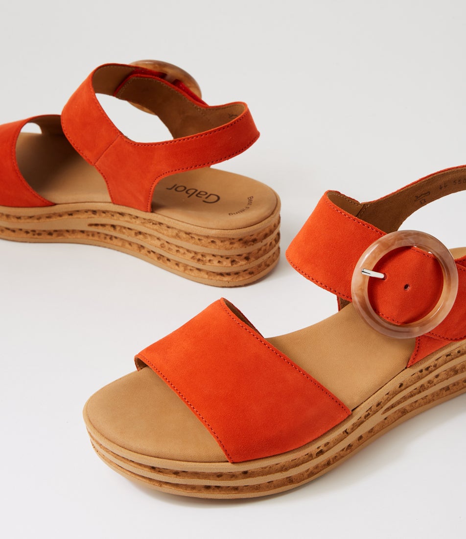 Jale Pumpkin Leather Sandals