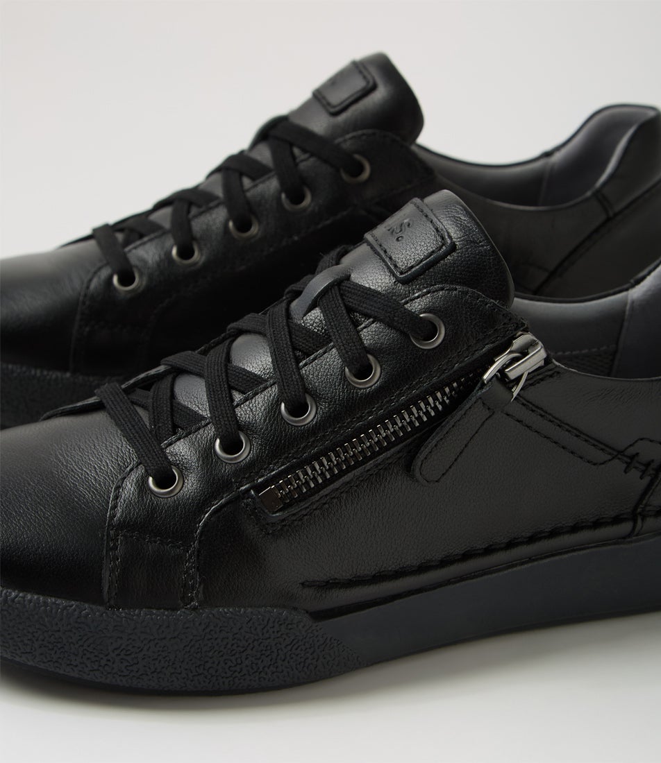Claire 13 Black Leather Sneakers