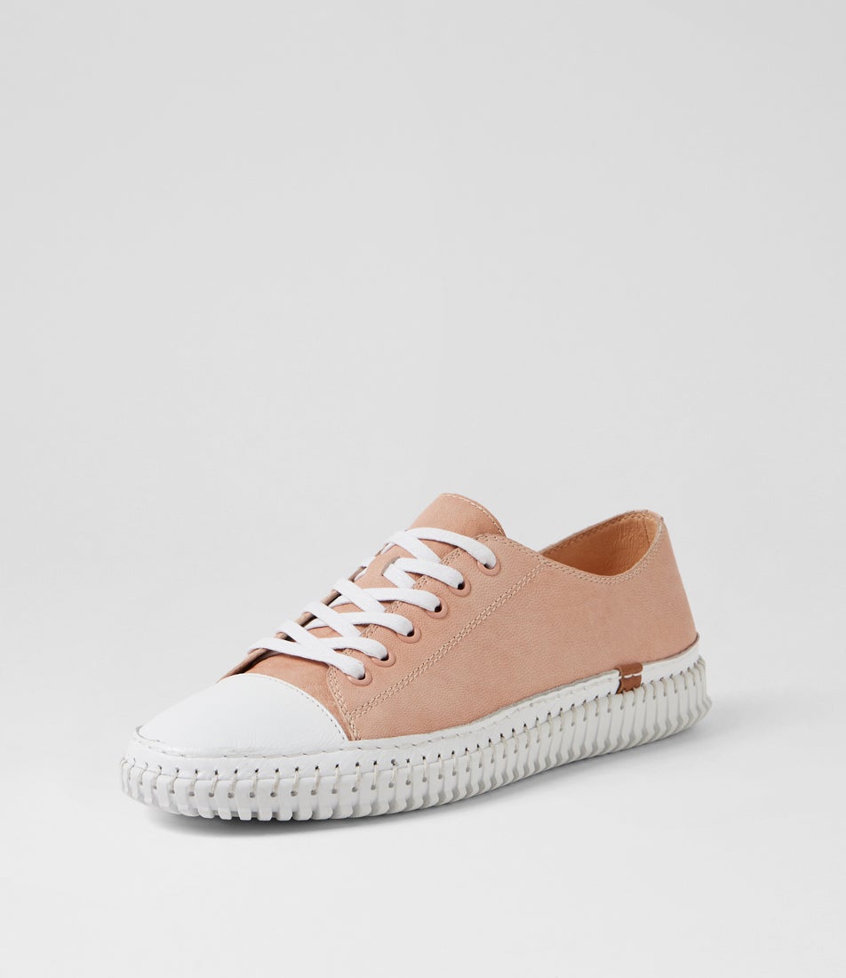Jitarrs White Rose Shrunken Leather Sneakers