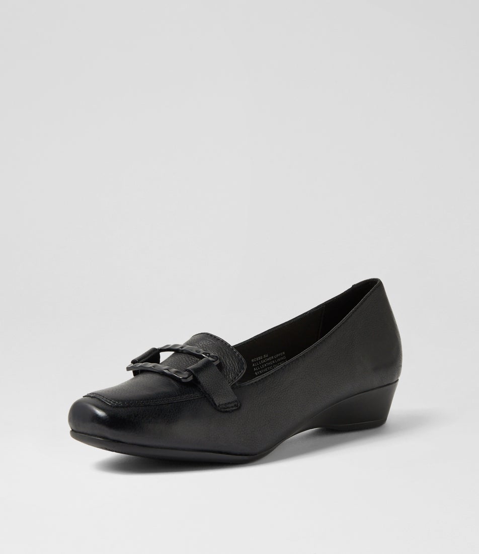 Rosse Black Leather Shoes
