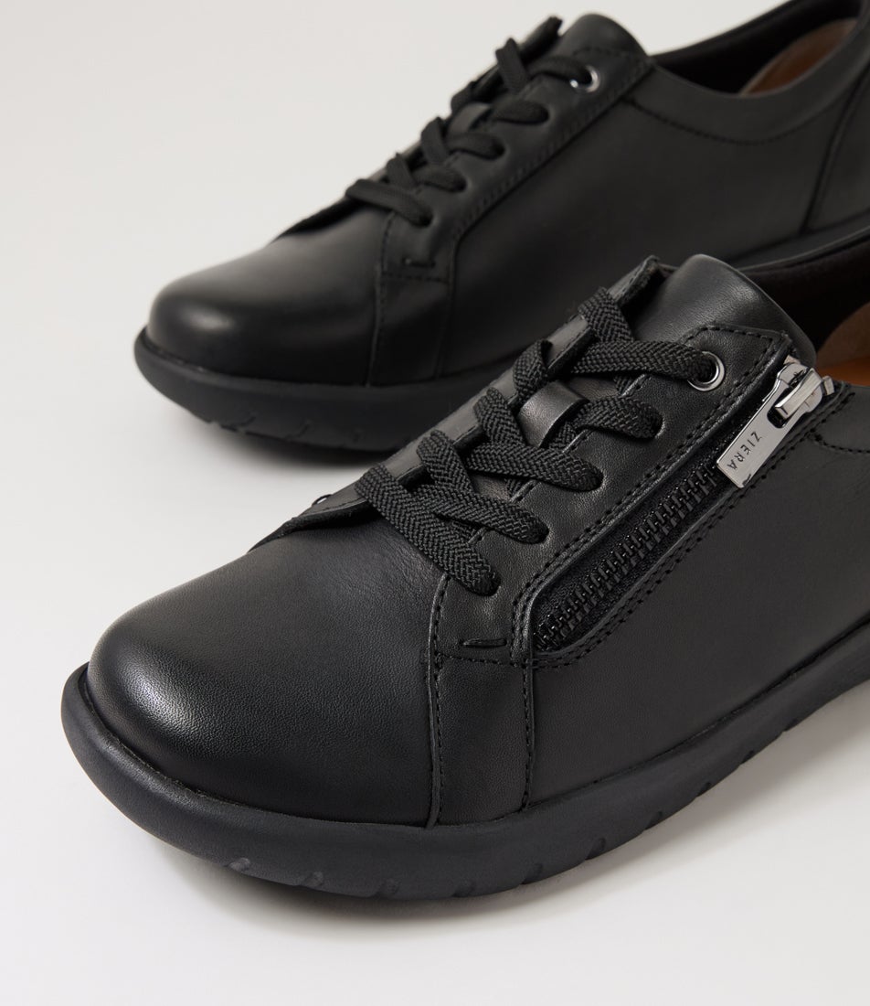 Solar W Black Leather Sneakers