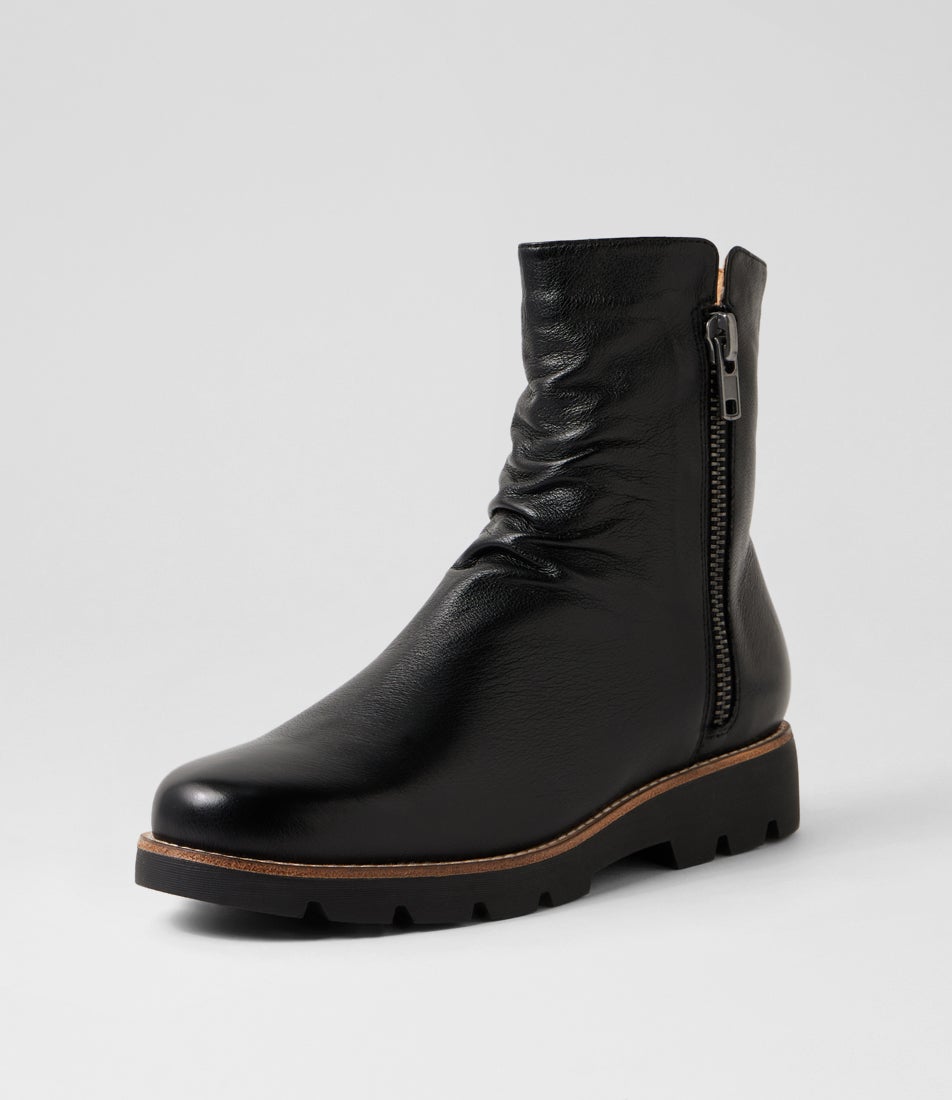 Dixeya Black Leather Ankle Boots Dixeya Black Leather Ankle Boots
