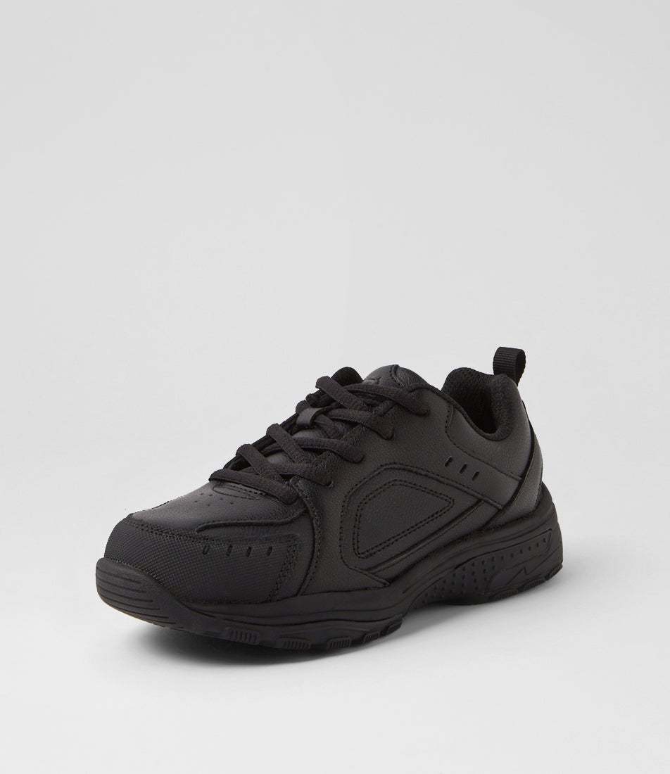Emit Jnr D Lace Black Leather Sneakers