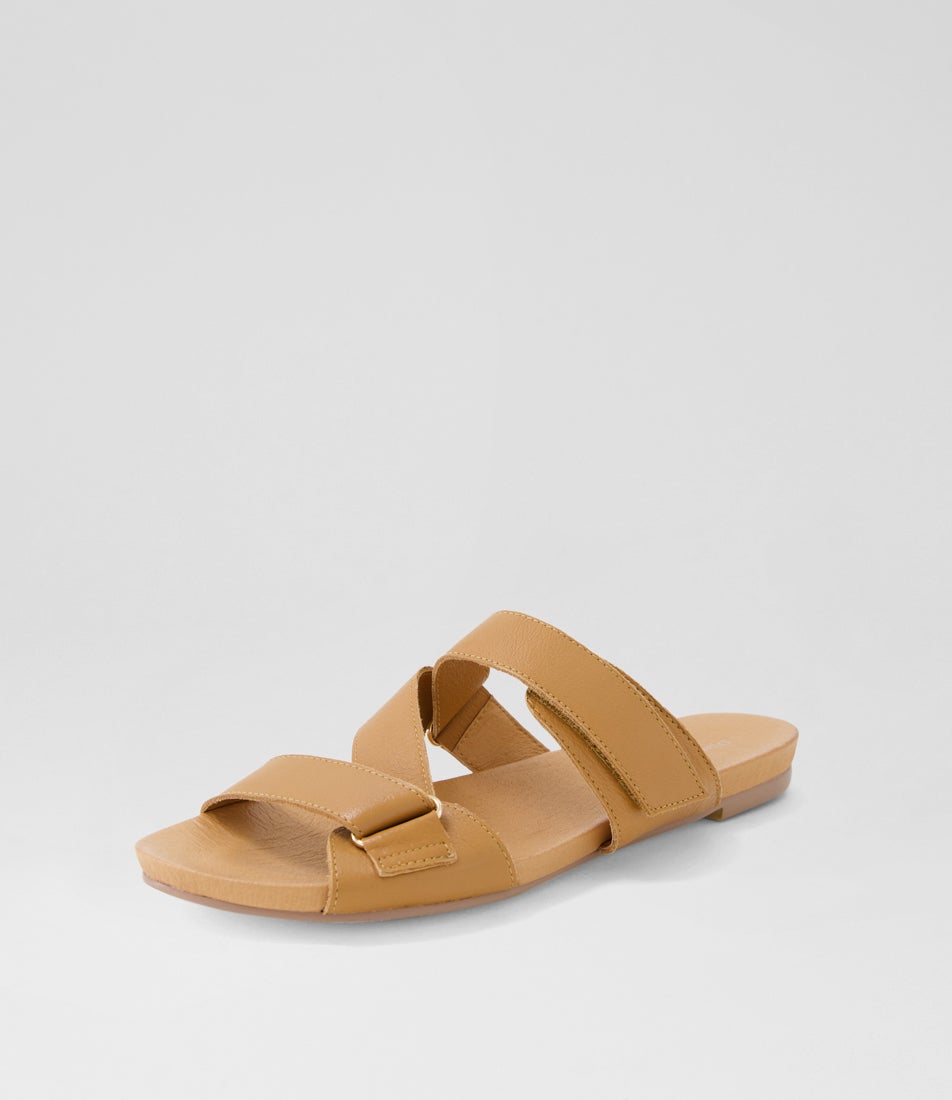 Jenergy Dark Tan Leather Slides