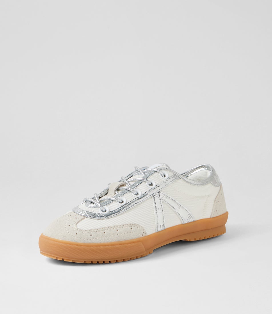 Swing 74 White Silver Croc Canvas Sneakers