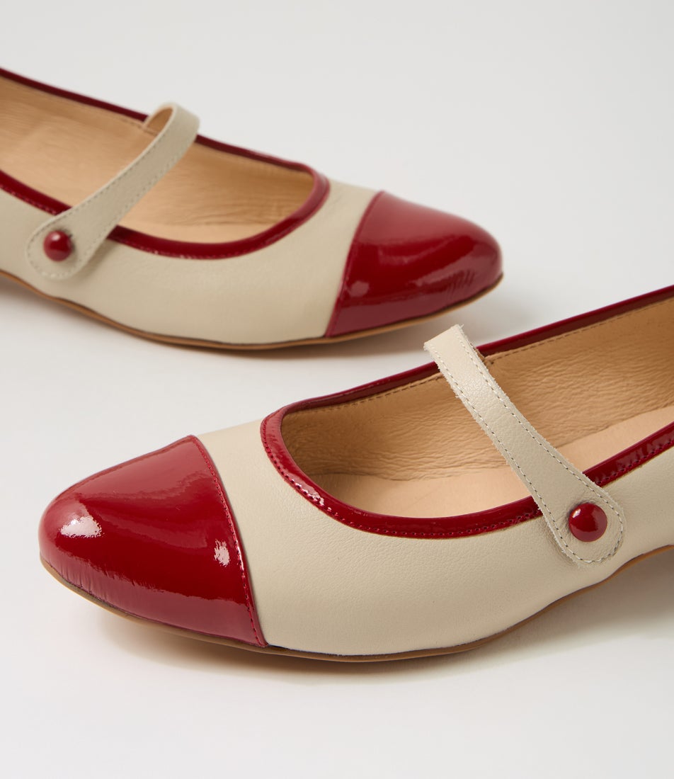 Ernst Dark Red Vanilla Patent Leather Ballet Flats