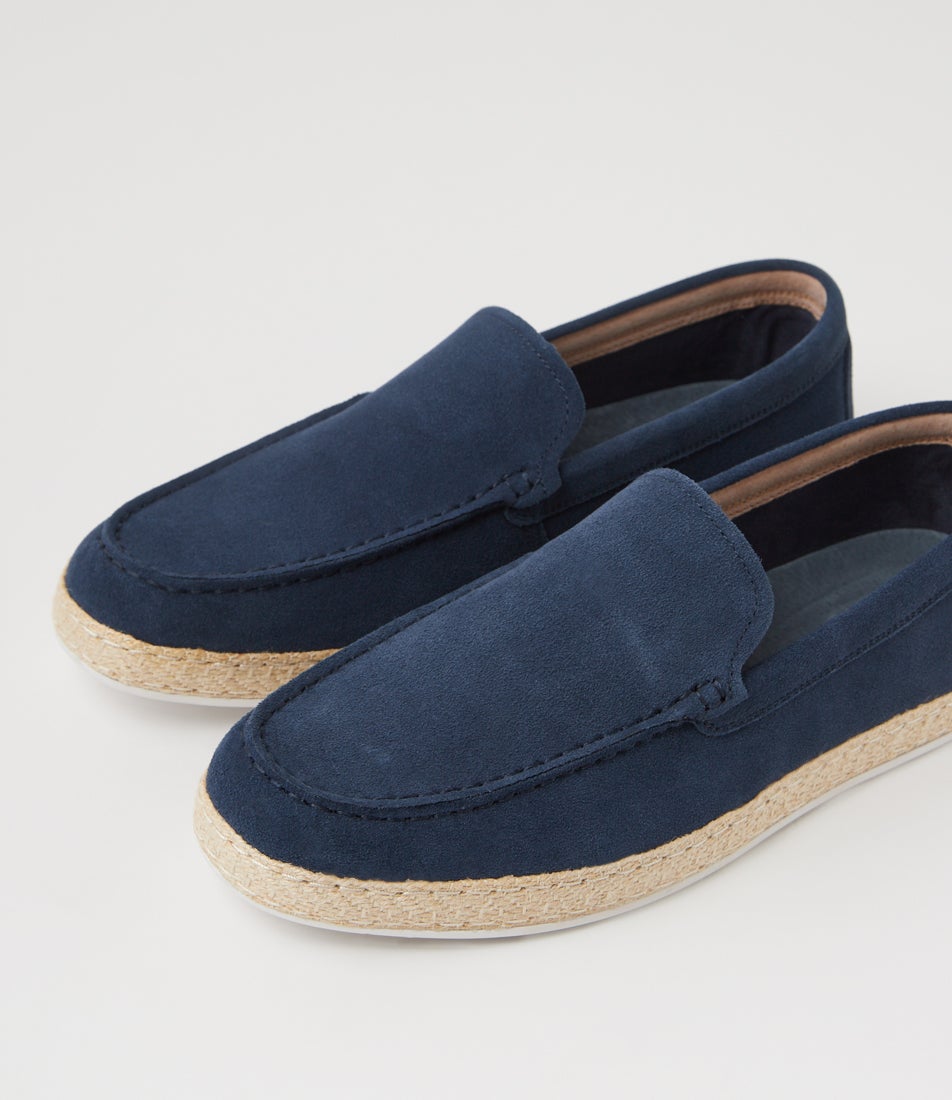 Perk Navy Suede Loafers
