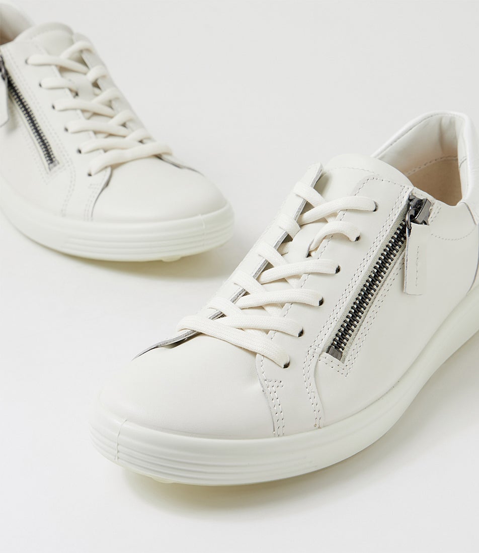 Soft 7 Zip W White Bright White Leather Sneakers