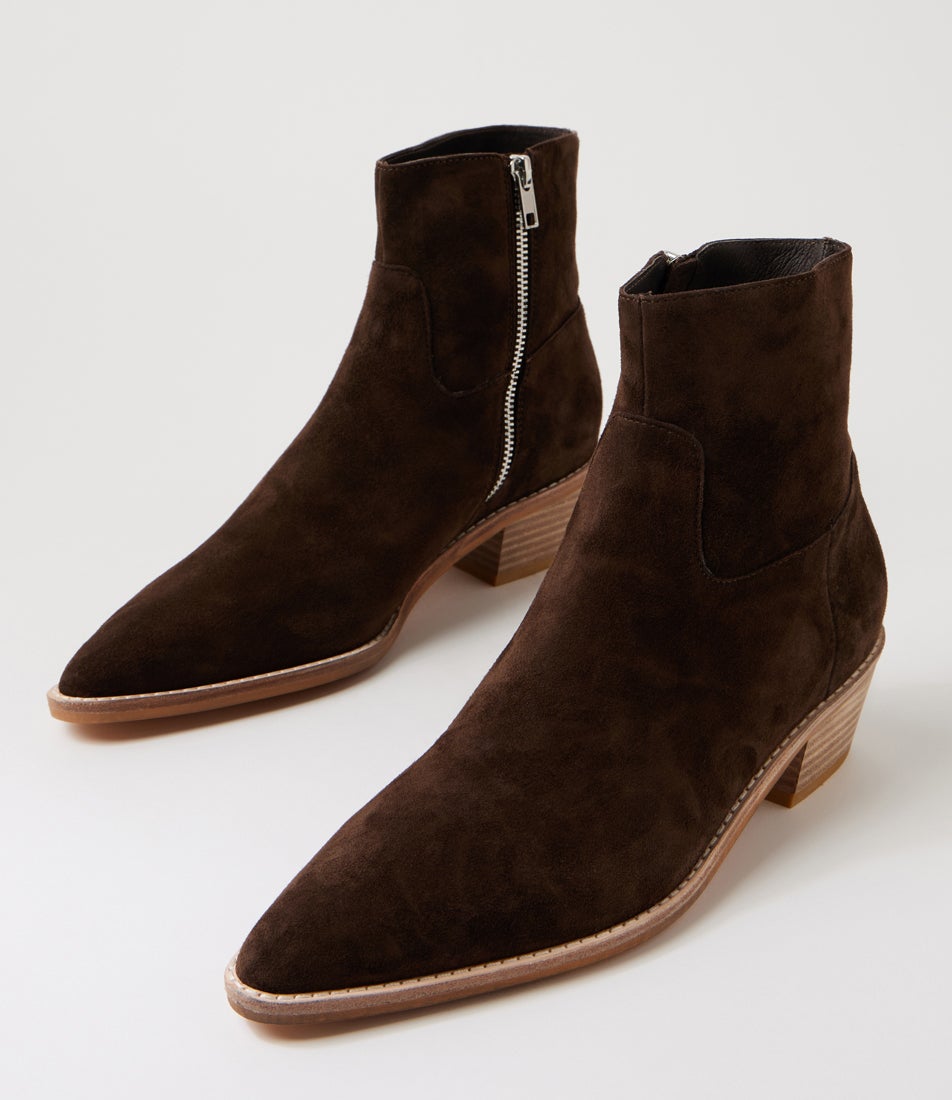 Dollies Choc Suede Ankle Boots