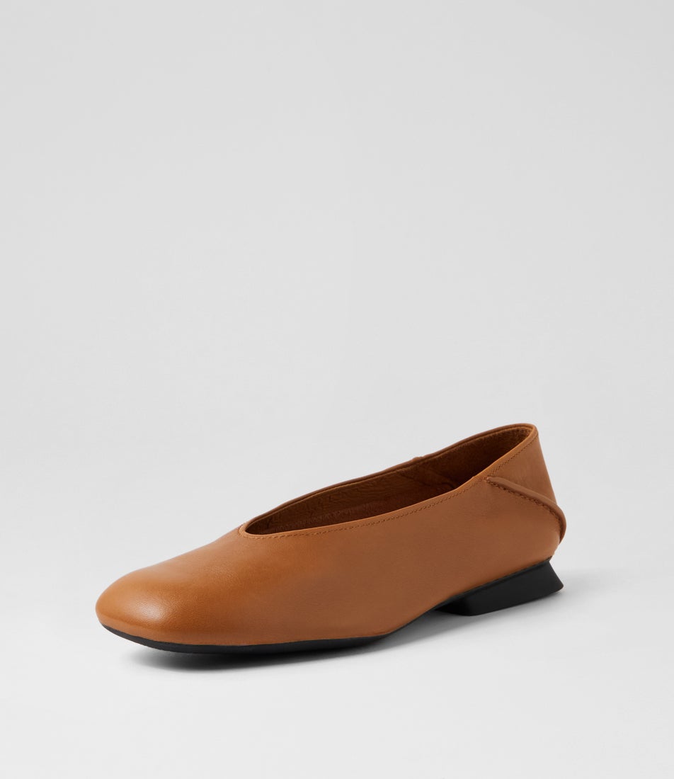 Casi Myra Brown Leather Ballet Flats