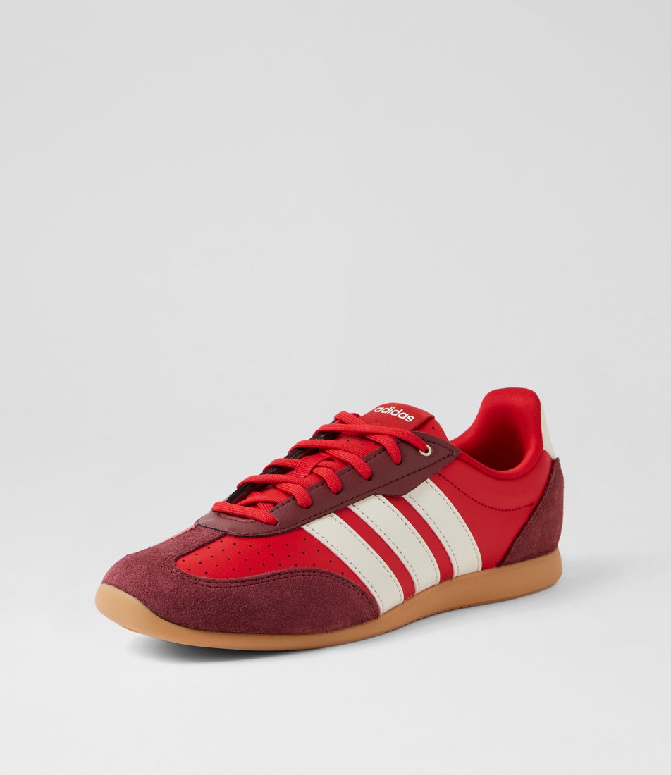 Barreda Lo W Better Scarlet Off White Gum Fabric Sneakers