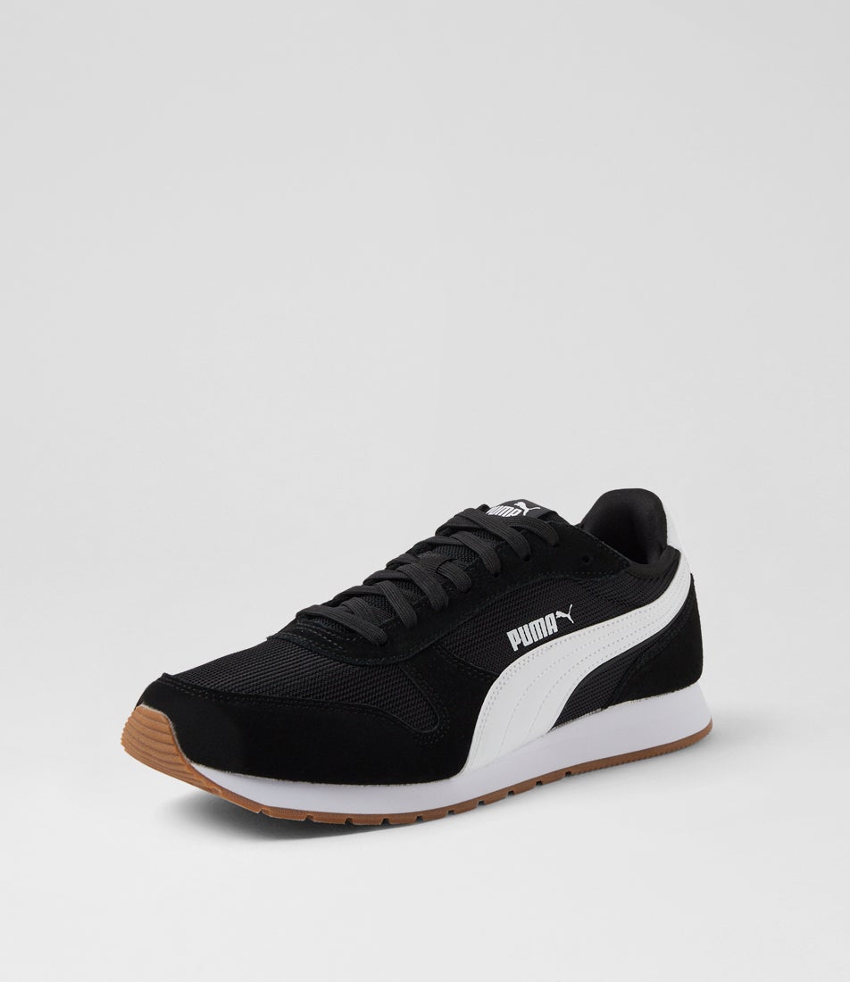 St Miler M Black White Gum Suede Sneakers