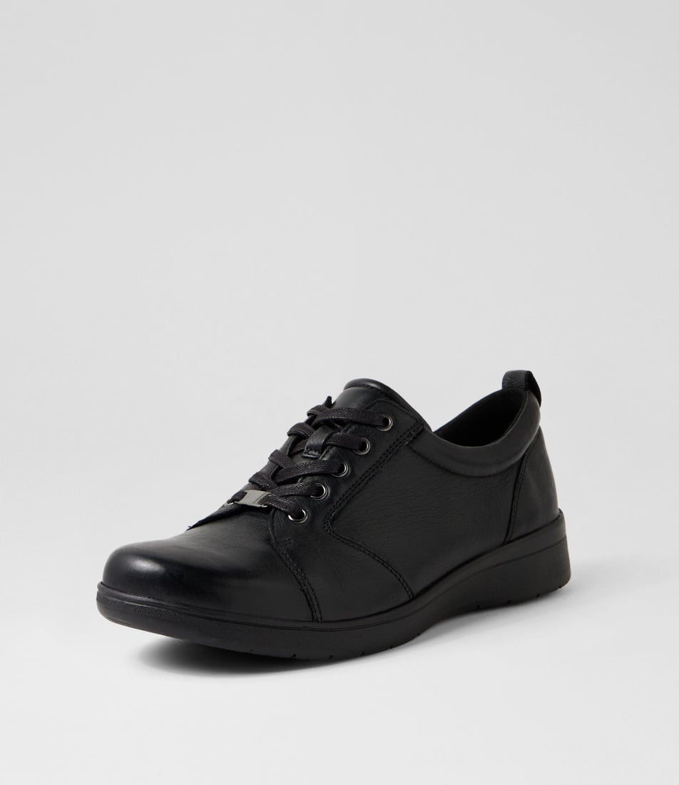 Alishie D Black Leather Sneakers