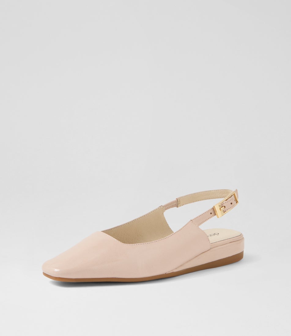 Kailani Nougat Luxe Leather Flat Shoes