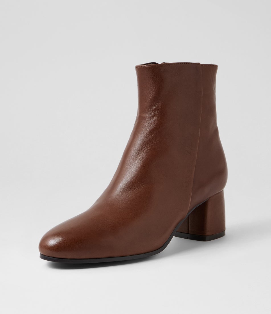 Felton Cocoa Leather Ankle Boots