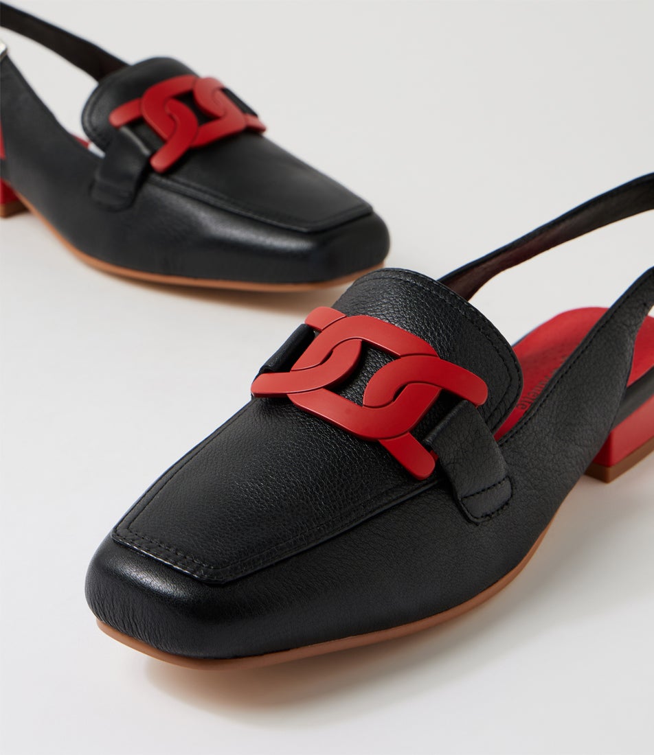 Bossys Black Red Leather Heels Bossys Black Red Leather Heels