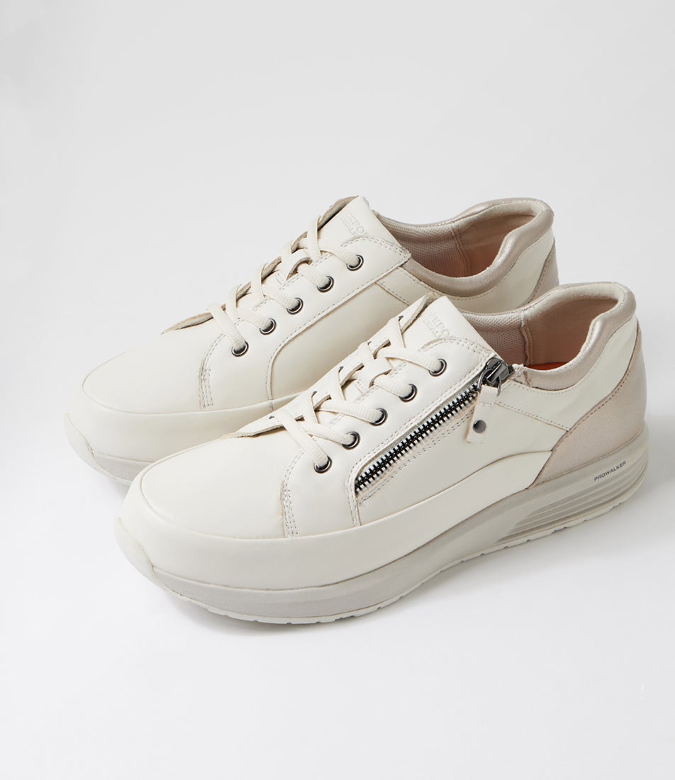 Prostep White Leather Sneakers