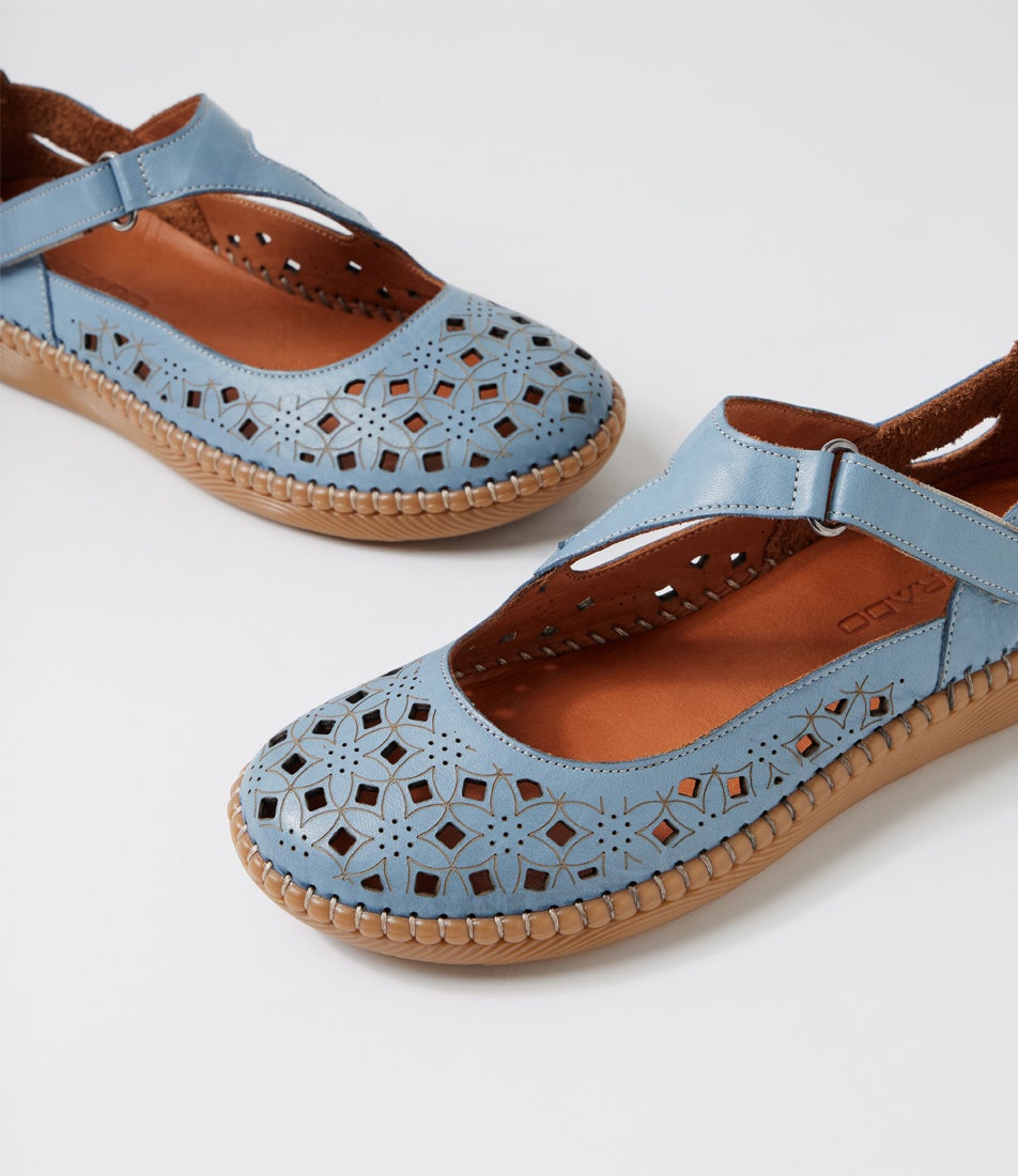 Molly Denim Leather Ballet Flats