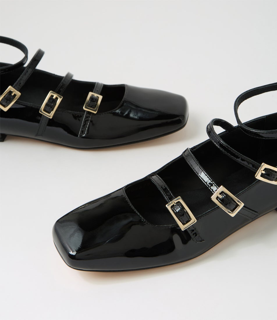 Luke Black Patent Leather Flat Shoes