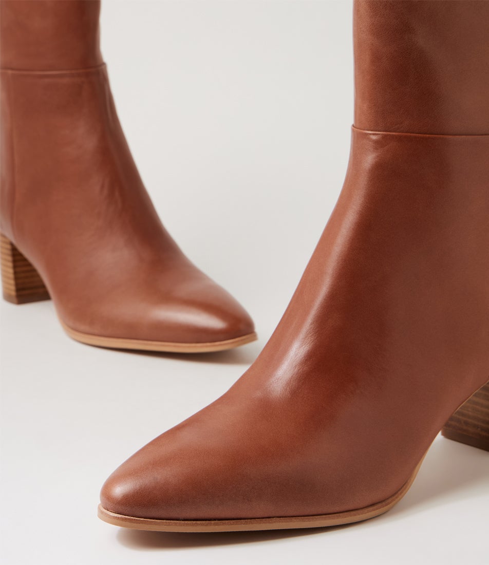 Bankit New Cognac Natural Leather Ankle Boots