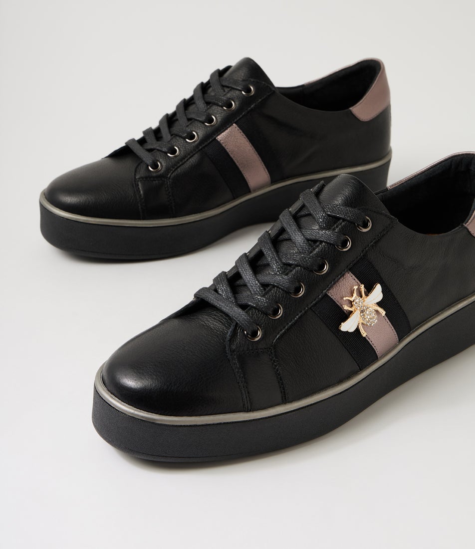 Zobuck W Black Pewter Leather Sneakers Zobuck W Black Pewter Leather Sneakers
