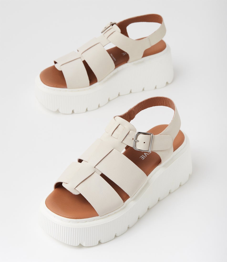 Clemency Stone Leather Sandals