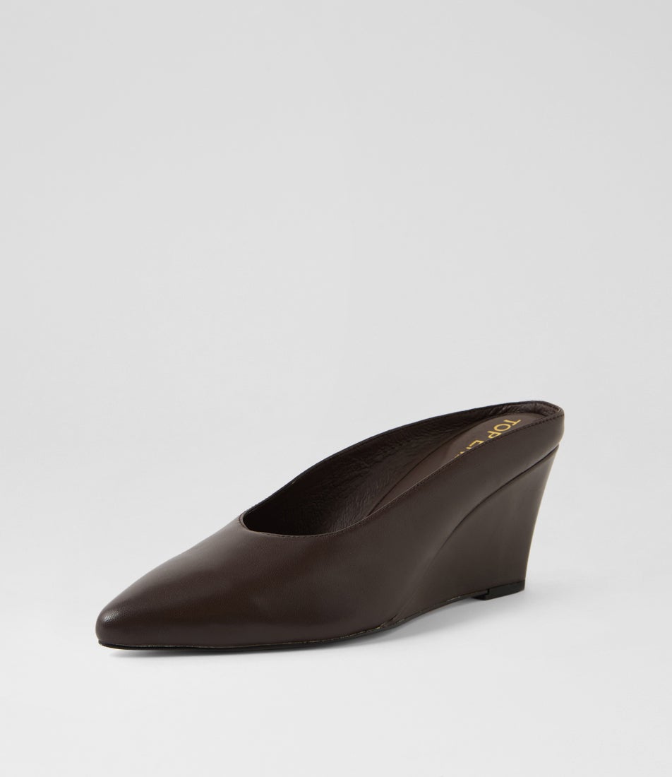 Catcha Choc Leather Wedges
