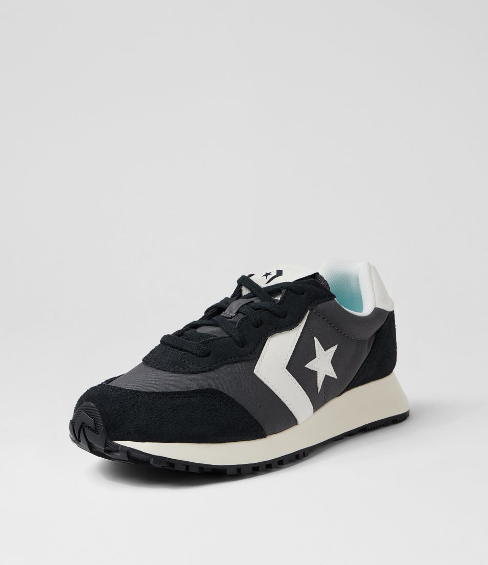 Omega Trainer W Black Dark Matter Suede Mesh Sneakers
