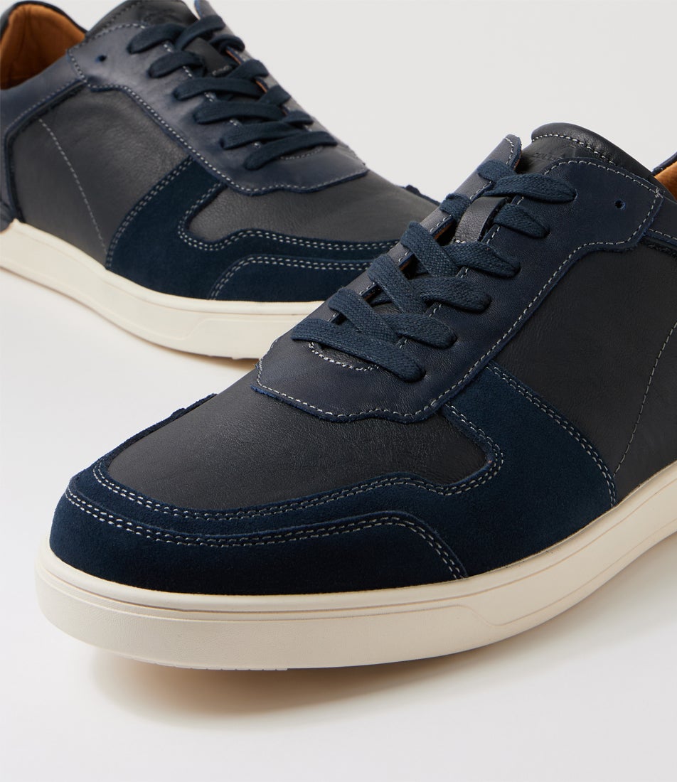 Ascot Navy Leather Sneakers Ascot Navy Leather Sneakers