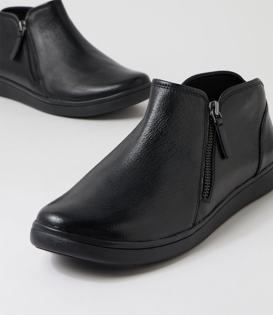 Donnies Xf Black Leather Ankle Boots