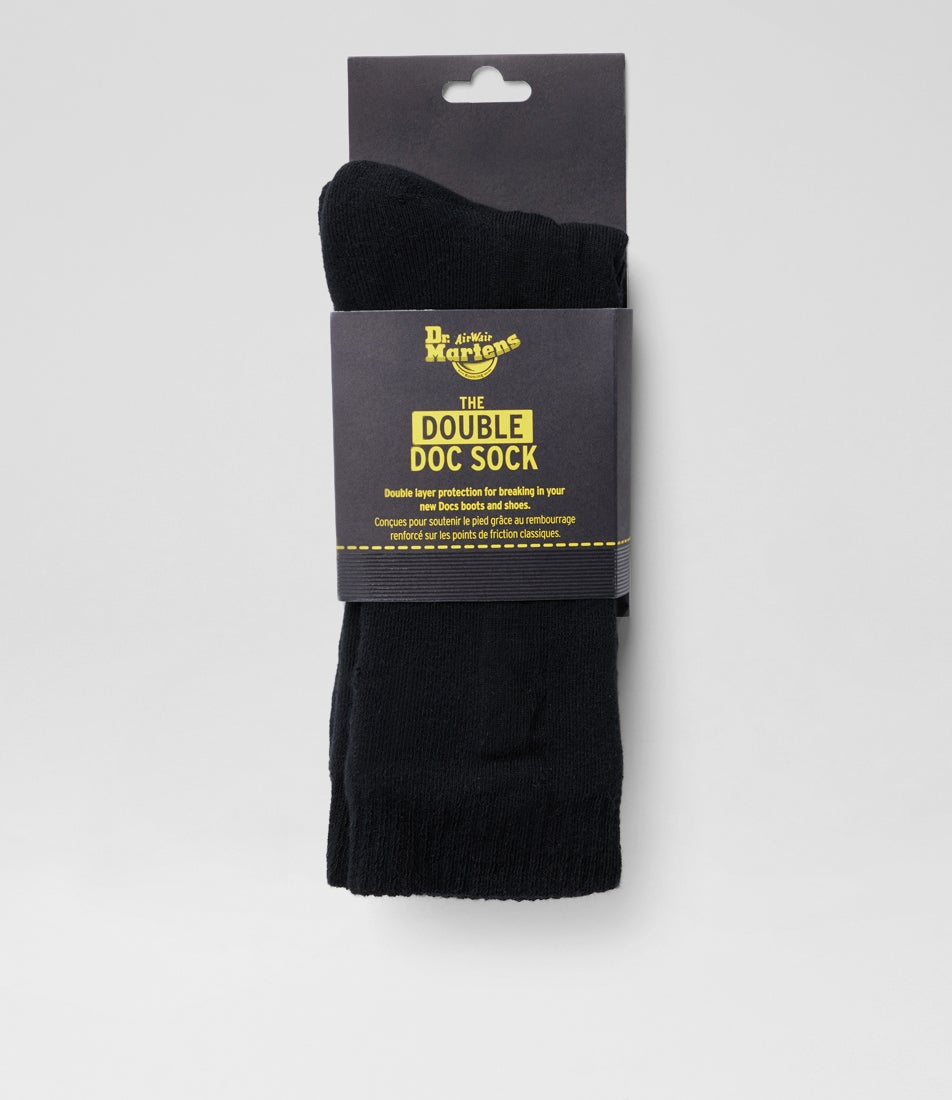 Double Doc Black Organic Cotton Socks