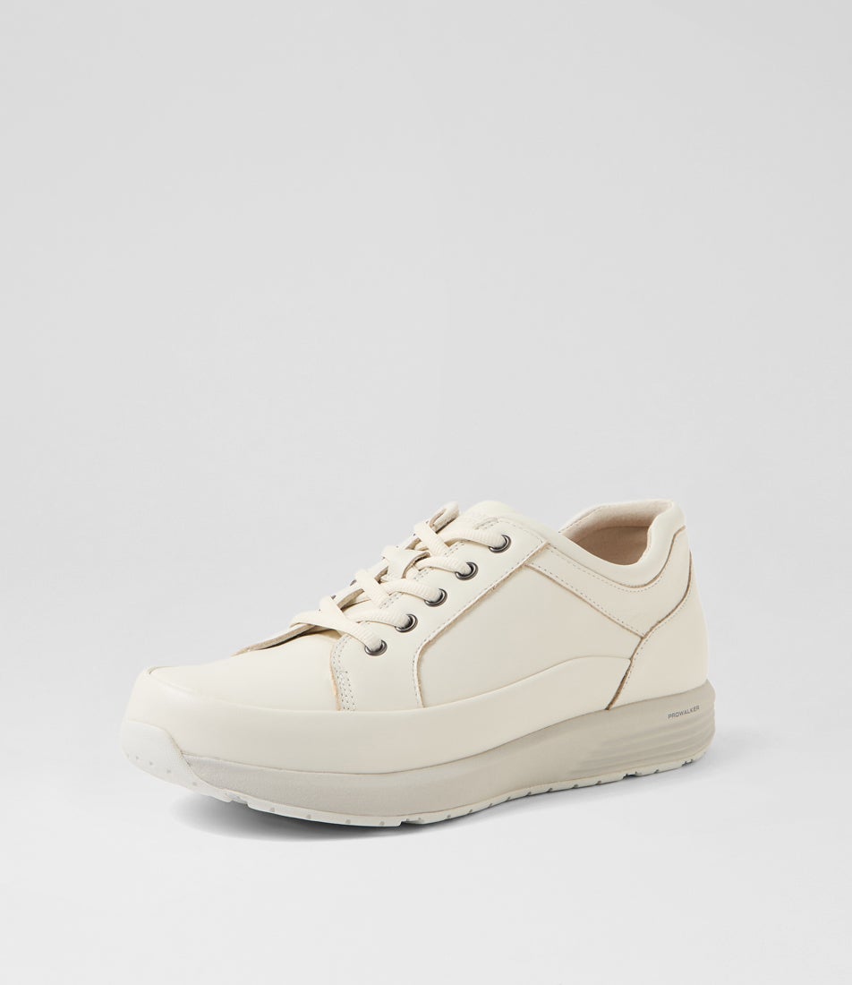 Prowalker White Leather Sneakers