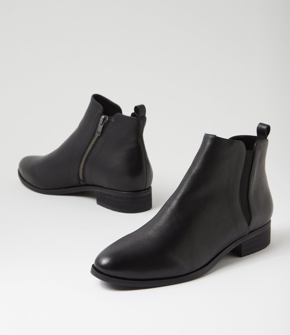 Inflict Black Leather Chelsea Boots