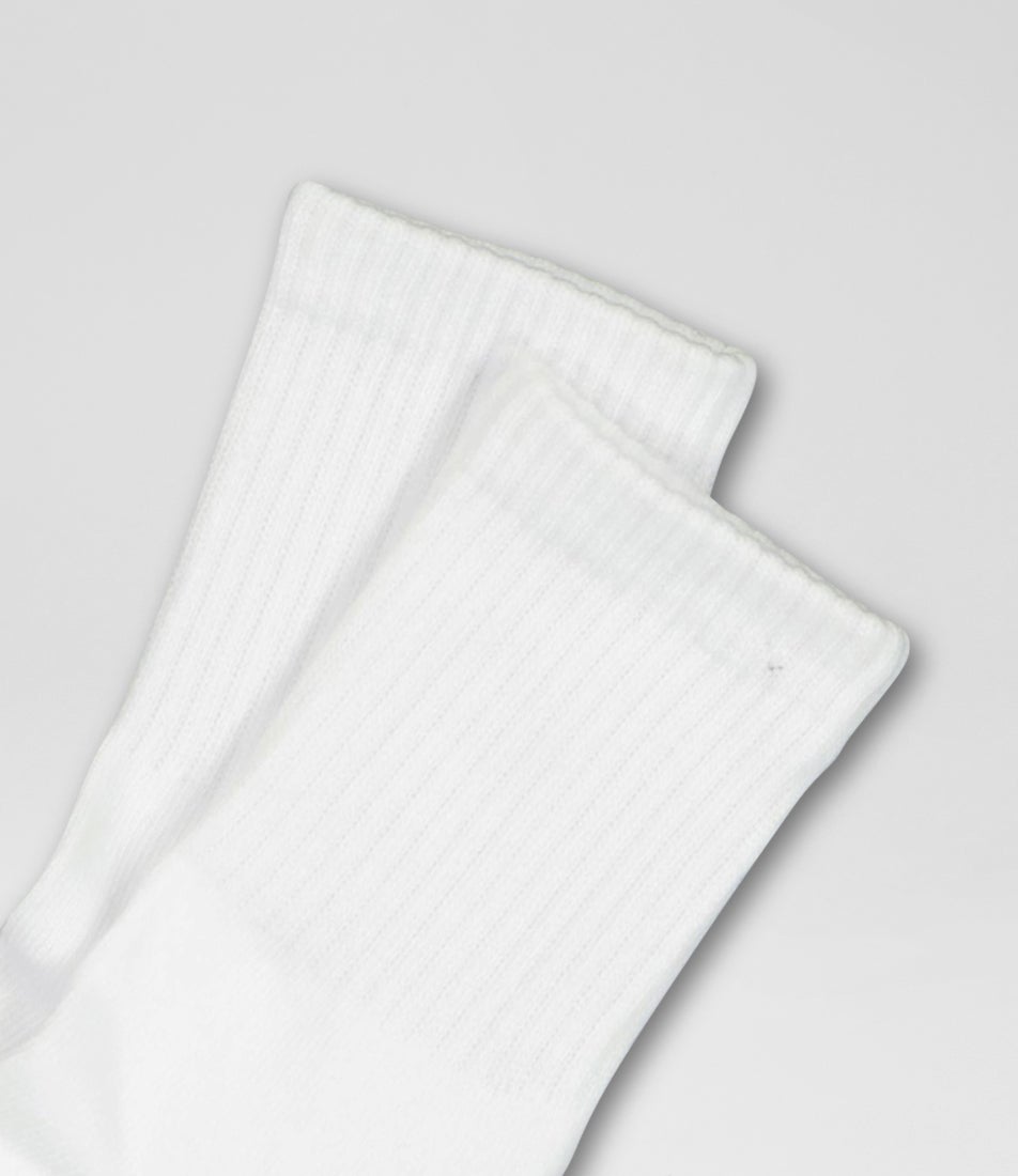 Core 3 Pack Crew White Cotton Socks