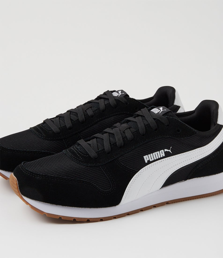 St Miler M Black White Gum Suede Sneakers