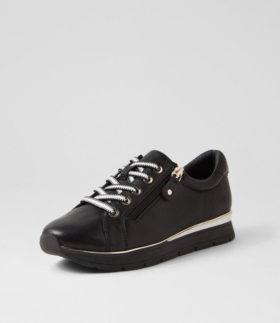 Nanettes Black Leather Sneakers
