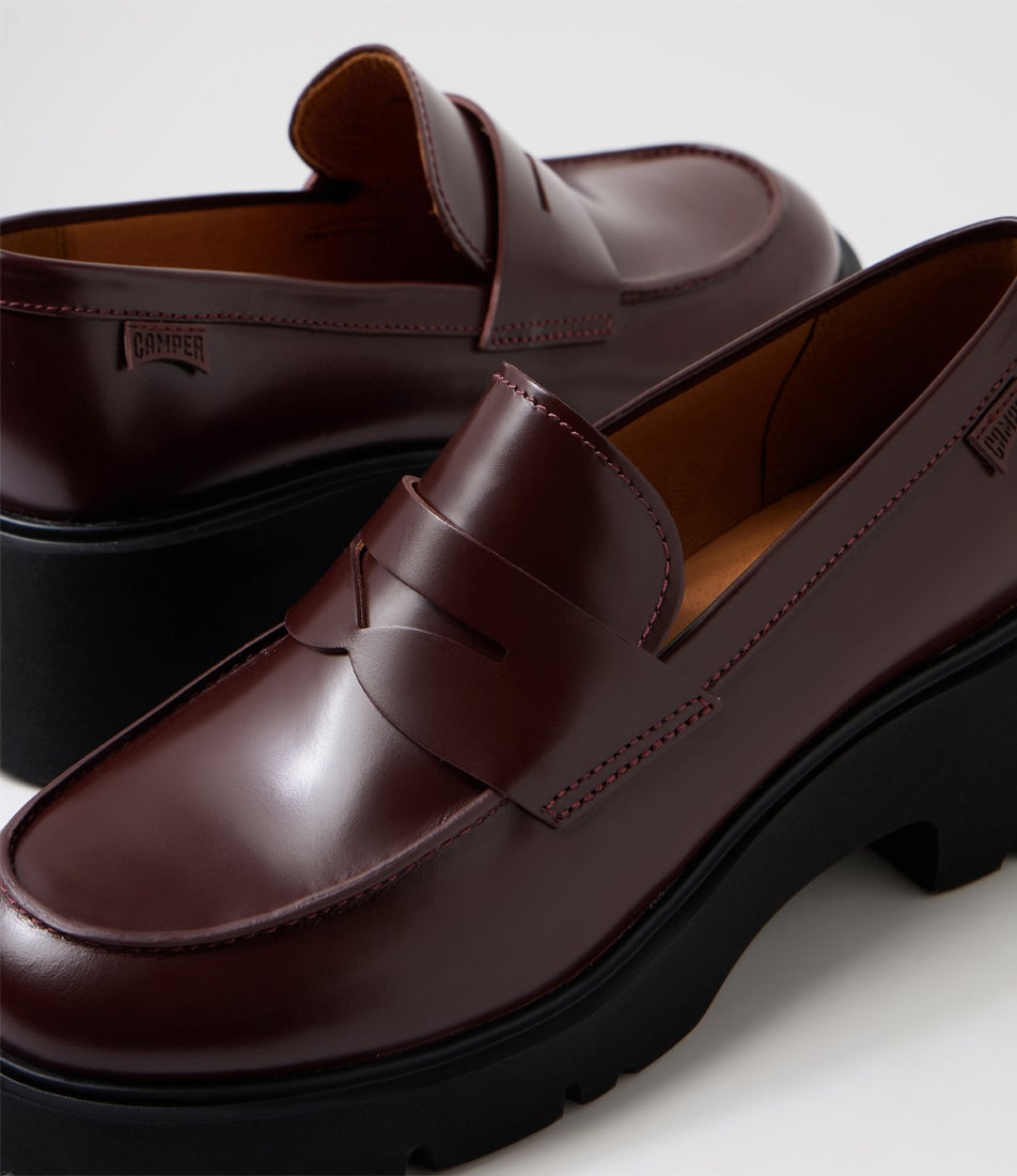 Milah Burgundy Leather Heels