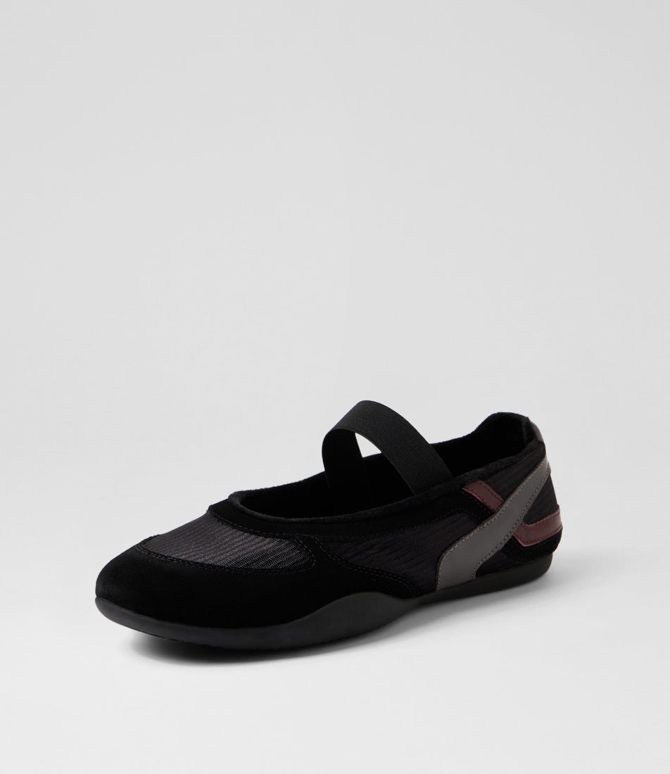 Zoma Black Charcoal Multi Ballet Flats