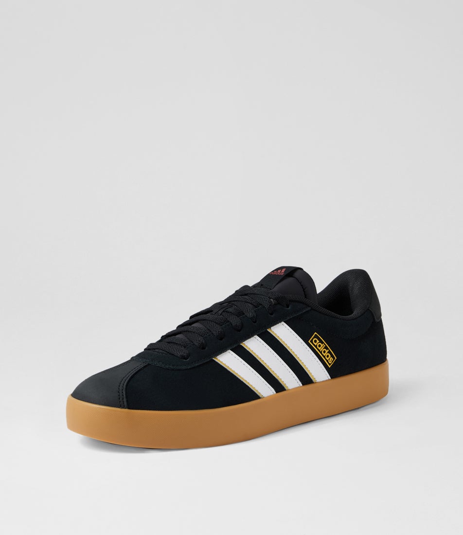 Vl Court 3 M Black White Red Fabric Sneakers