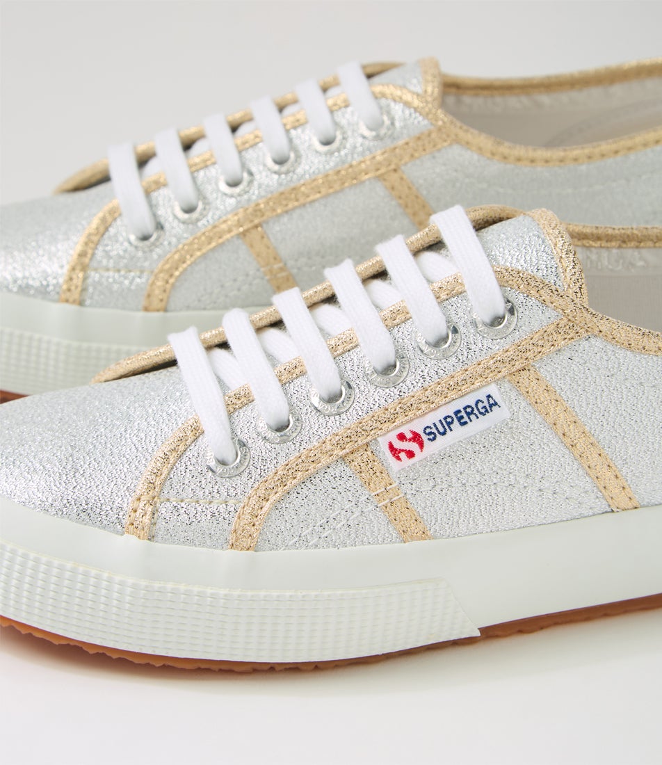 2750 Lamew Grey Silver Gold Canvas Sneakers