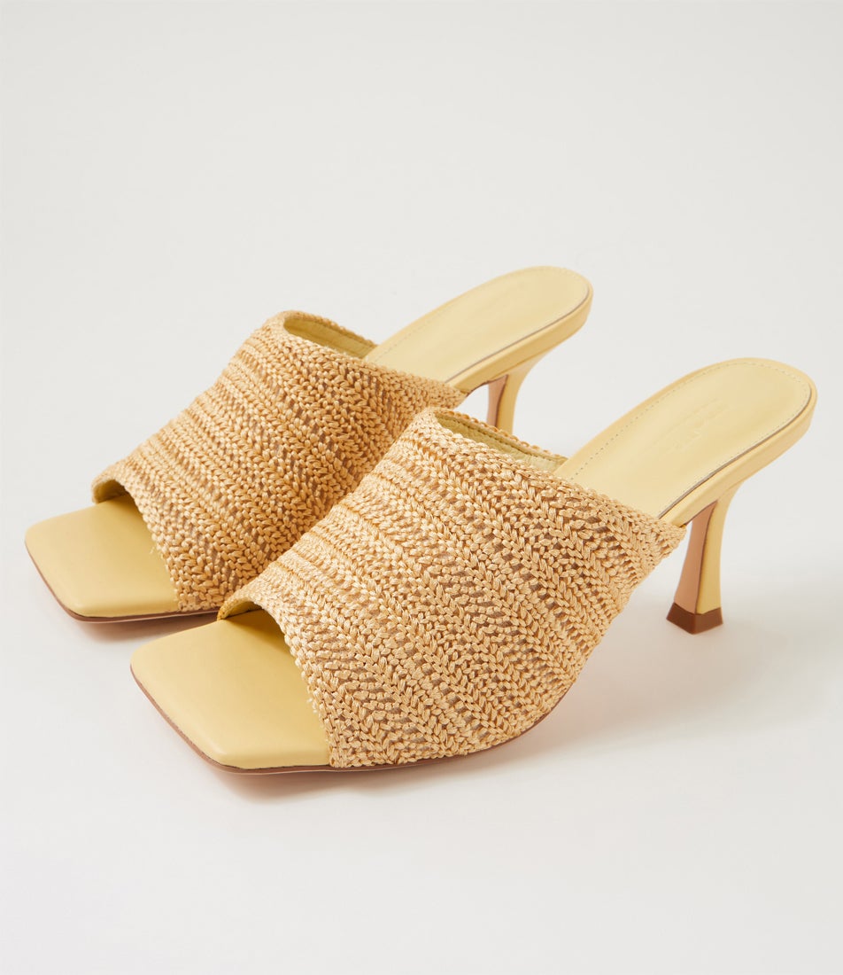 Wesena Lemon Woven Leather Sandals